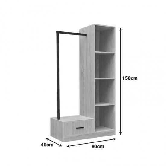Έπιπλο εισόδου Erdeco mdf σε φυσική απόχρωση 80x40x150εκ Έπιπλο εισόδου Erdeco mdf σε φυσική απόχρωση 80x40x150εκ