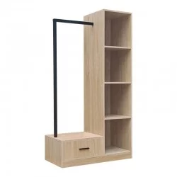 Έπιπλο εισόδου Erdeco  mdf σε φυσική απόχρωση 80x40x150εκ