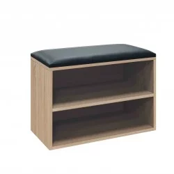 Παπουτσοθήκη-Σκαμπό Kiana  4 ζεύγων με μαξιλάρι σε φυσική απόχρωση 60x32x44εκ