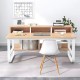 Γραφείο εργασίας Evrepy  mdf σε oak απόχρωση με λευκό μέταλλο 100x60x83εκ