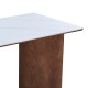 Τραπέζι Versy  sintered stone-mdf σε λευκό μαρμάρου με καρυδί βάση 160x90x75εκ