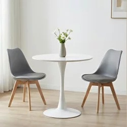 Τραπέζι Balou I  sintered stone σε λευκό μαρμάρου Φ70x74εκ