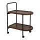 Βοηθητικό τραπέζι Whelea  τροχήλατο mdf-μέταλλο καρυδί-μαύρο 40x60x69εκ