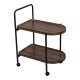 Βοηθητικό τραπέζι Whelea  τροχήλατο mdf-μέταλλο καρυδί-μαύρο 40x60x69εκ