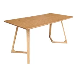 Τραπέζι Pendra  mdf επιφάνεια με πόδι ξύλο μασίφ σε sonoma απόχρωση 150x80x75εκ