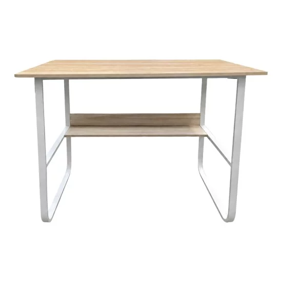 Γραφείο εργασίας Kela  mdf σε oak απόχρωση με λευκό μέταλλο 100x60x73εκ