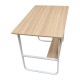 Γραφείο εργασίας Kela  mdf σε oak απόχρωση με λευκό μέταλλο 100x60x73εκ