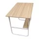 Γραφείο εργασίας Kela  mdf σε oak απόχρωση με λευκό μέταλλο 100x60x73εκ