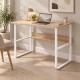 Γραφείο εργασίας Kela  mdf σε oak απόχρωση με λευκό μέταλλο 100x60x73εκ