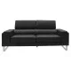 Καναπές Shea  3θέσιος pu μαύρο-inox 198x80x87εκ