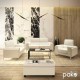 Καναπές Shea  2θέσιος PU ivory-inox 158x80x87εκ