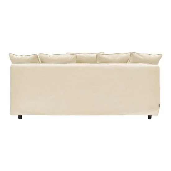 Kαναπές τριθέσιος Interest  ύφασμα μπεζ με μαξιλάρια 196x85x90εκ