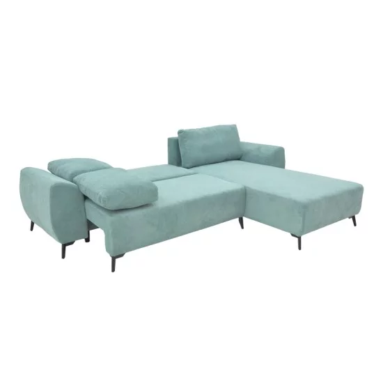 Kαναπές κρεβάτι τριθέσιος αναστρέψιμος Settee ύφασμα με αποθηκευτικό χώρο σε σιέλ απόχρωση 286x204x93εκ Kαναπές κρεβάτι τριθέσιος αναστρέψιμος Settee ύφασμα με αποθηκευτικό χώρο σε σιέλ απόχρωση 286x204x93εκ