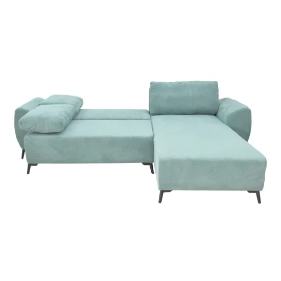Kαναπές κρεβάτι τριθέσιος αναστρέψιμος Settee ύφασμα με αποθηκευτικό χώρο σε σιέλ απόχρωση 286x204x93εκ Kαναπές κρεβάτι τριθέσιος αναστρέψιμος Settee ύφασμα με αποθηκευτικό χώρο σε σιέλ απόχρωση 286x204x93εκ