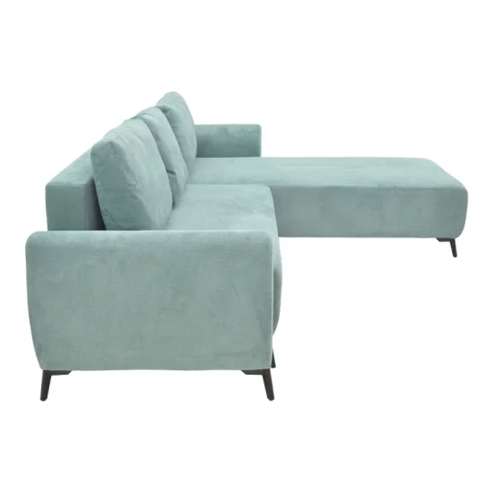 Kαναπές κρεβάτι τριθέσιος αναστρέψιμος Settee ύφασμα με αποθηκευτικό χώρο σε σιέλ απόχρωση 286x204x93εκ Kαναπές κρεβάτι τριθέσιος αναστρέψιμος Settee ύφασμα με αποθηκευτικό χώρο σε σιέλ απόχρωση 286x204x93εκ
