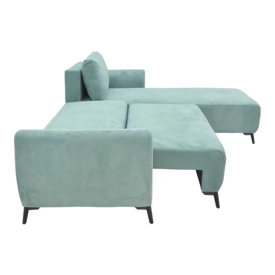 Kαναπές κρεβάτι τριθέσιος αναστρέψιμος Settee ύφασμα με αποθηκευτικό χώρο σε σιέλ απόχρωση 286x204x93εκ Kαναπές κρεβάτι τριθέσιος αναστρέψιμος Settee ύφασμα με αποθηκευτικό χώρο σε σιέλ απόχρωση 286x204x93εκ