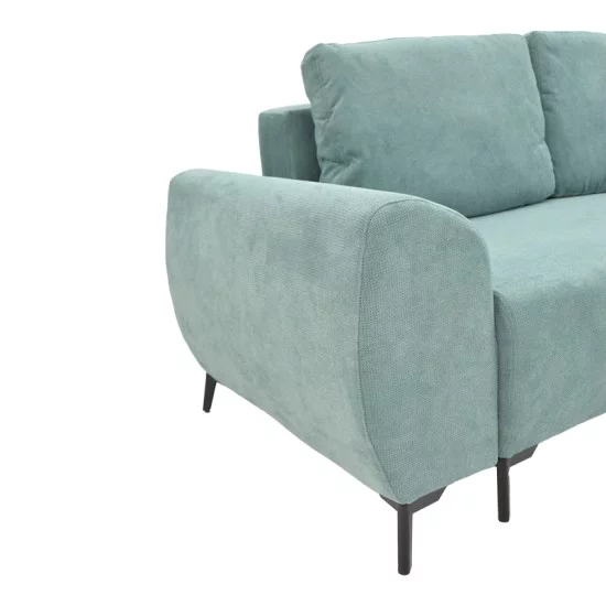 Kαναπές κρεβάτι τριθέσιος αναστρέψιμος Settee ύφασμα με αποθηκευτικό χώρο σε σιέλ απόχρωση 286x204x93εκ Kαναπές κρεβάτι τριθέσιος αναστρέψιμος Settee ύφασμα με αποθηκευτικό χώρο σε σιέλ απόχρωση 286x204x93εκ