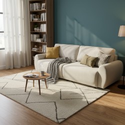 Kαναπές-κρεβάτι τριθέσιος Hungie  υφασμα μπεζ 250x92x89εκ