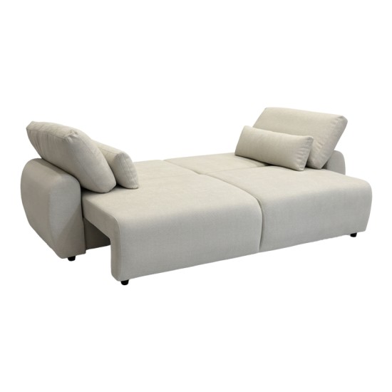 Kαναπές-κρεβάτι τριθέσιος Hungie  υφασμα μπεζ 250x92x89εκ