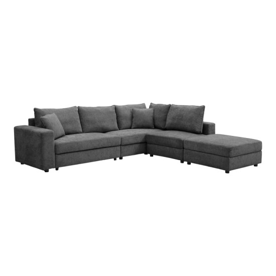 Πολυμορφικός καναπές Navaro  ύφασμα ανθρακί 281x256x85εκ