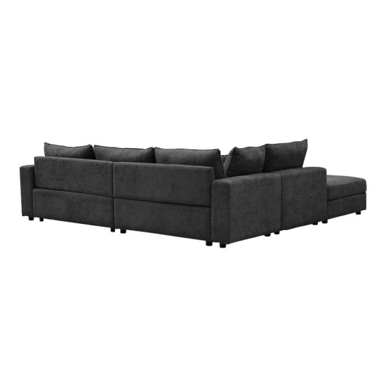Πολυμορφικός καναπές Navaro  ύφασμα ανθρακί 281x256x85εκ