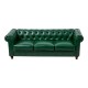Kαναπές τριθέσιος τ. Chesterfield  pu κυπαρισσί 203x84x67εκ