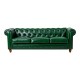 Kαναπές τριθέσιος τ. Chesterfield  pu κυπαρισσί 203x84x67εκ