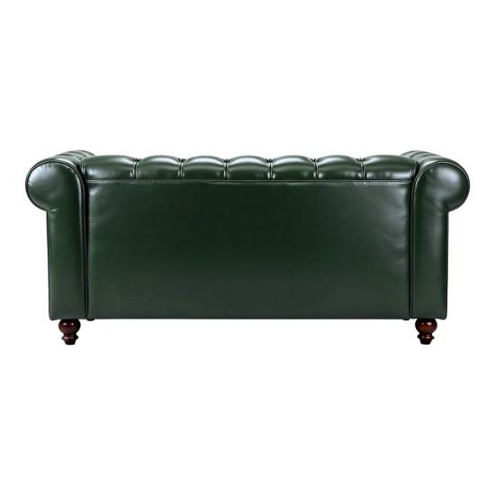 Kαναπές διθέσιος τ. Chesterfield  pu κυπαρισσί 160x84x67εκ