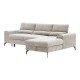 Γωνιακός καναπές Porema  αριστερή γωνία μπεζ ύφασμα 270x184x93εκ