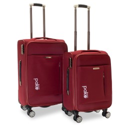 Σετ βαλίτσες Adventure pakoworld 2 τμχ τροχήλατες υφασμάτινες χρώμα κόκκινο Model: 075-000005