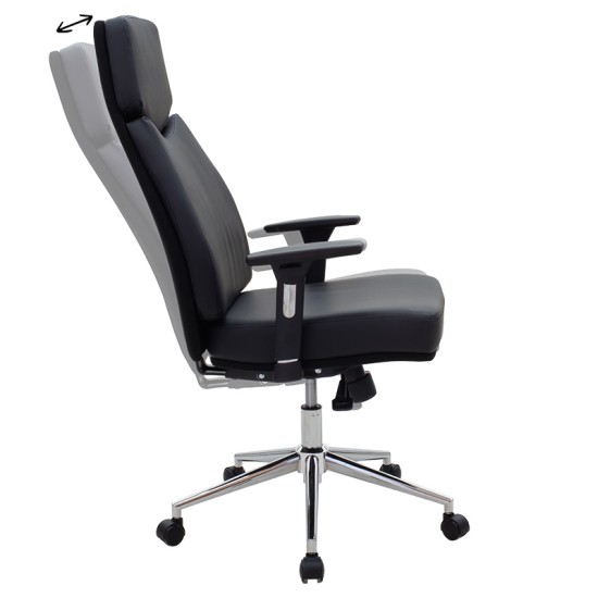 Καρέκλα γραφείου διευθυντή Sandy Premium pakoworld με PU χρώμα μαύρο Model: 076-000013