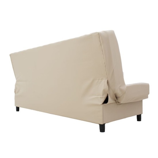 Kαναπές-κρεβάτι Tiko pakoworld 3θέσιος αποθηκευτικός χώρος ύφασμα μπεζ 200x85x90εκ Model: 078-000018