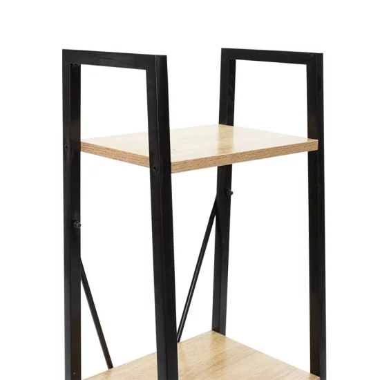 Βιβλιοθήκη Ramon  φυσικό-μαύρο 34x32,5x148εκ