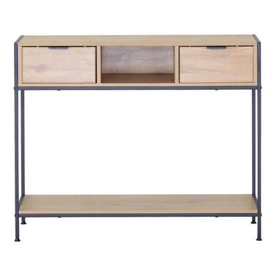 Κονσόλα Regando σε oak απόχρωση με μαύρο μέταλλο 100x35x80εκ Κονσόλα Regando σε oak απόχρωση με μαύρο μέταλλο 100x35x80εκ
