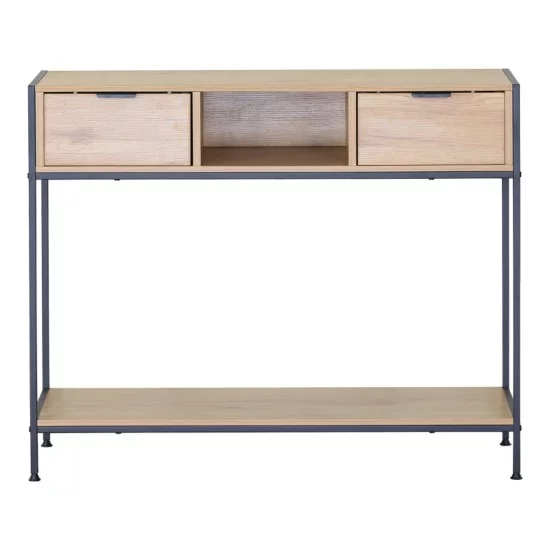 Κονσόλα Regando  σε oak απόχρωση με μαύρο μέταλλο 100x35x80εκ
