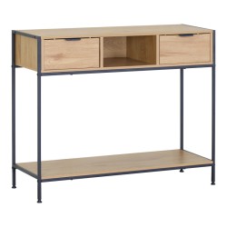 Κονσόλα Regando  σε oak απόχρωση με μαύρο μέταλλο 100x35x80εκ Κονσόλα Regando  σε oak απόχρωση με μαύρο μέταλλο 100x35x80εκ