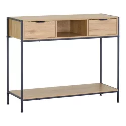 Κονσόλα Regando  σε oak απόχρωση με μαύρο μέταλλο 100x35x80εκ