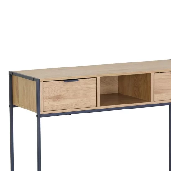 Κονσόλα Regando  σε oak απόχρωση με μαύρο μέταλλο 100x35x80εκ