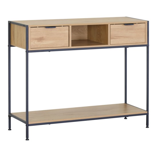 Κονσόλα Regando σε oak απόχρωση με μαύρο μέταλλο 100x35x80εκ Κονσόλα Regando σε oak απόχρωση με μαύρο μέταλλο 100x35x80εκ