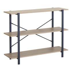 Επιδαπέδια ραφιέρα Nebranzo  σε oak απόχρωση με μαύρο μέταλλο 106x35x80εκ