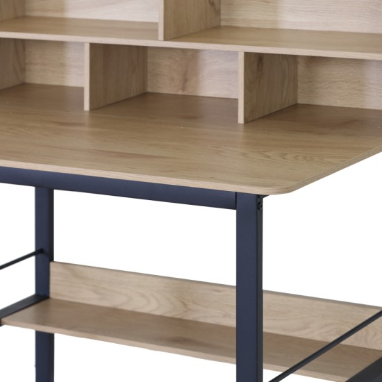 Γραφείο εργασίας Biuro  oak- μαύρο μέταλλο 120x60x103εκ