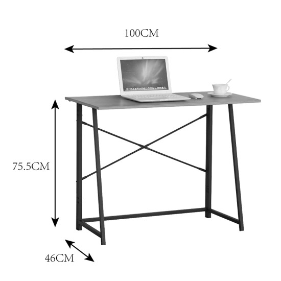 Γραφείο εργασίας Siklo  πτυσσόμενο oak- μαύρο μέταλλο 100x46x75.5εκ