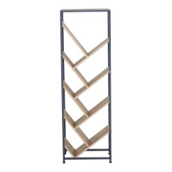 Βιβλιοθήκη Orunta  oak- μαύρο μέταλλο 40x26.5x125εκ