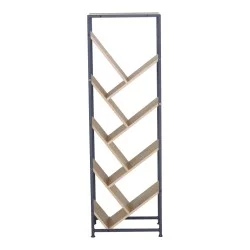 Βιβλιοθήκη Orunta  oak- μαύρο μέταλλο 40x26.5x125εκ