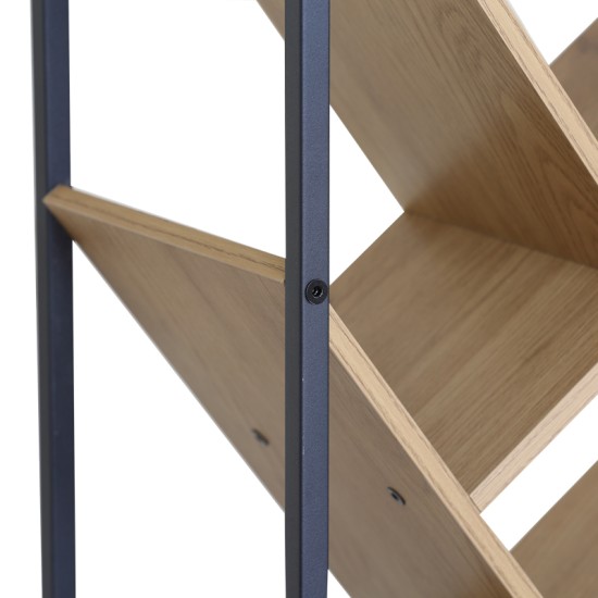 Βιβλιοθήκη Orunta  oak- μαύρο μέταλλο 40x26.5x125εκ