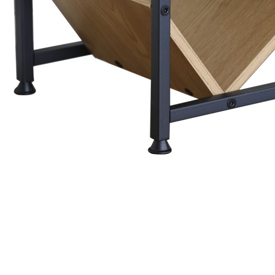 Βιβλιοθήκη Orunta  oak- μαύρο μέταλλο 40x26.5x125εκ