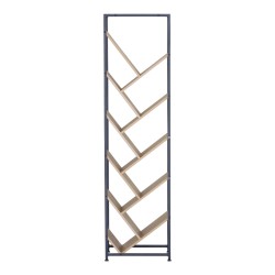 Βιβλιοθήκη Orunta  oak- μαύρο μέταλλο 40x26.5x150εκ