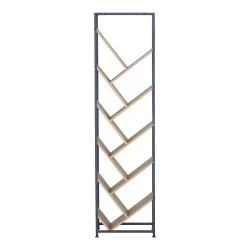 Βιβλιοθήκη Orunta  oak- μαύρο μέταλλο 40x26.5x150εκ