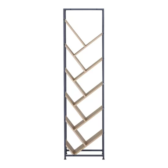 Βιβλιοθήκη Orunta  oak- μαύρο μέταλλο 40x26.5x150εκ