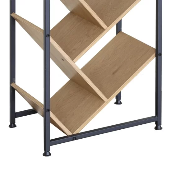 Βιβλιοθήκη Orunta  oak- μαύρο μέταλλο 40x26.5x150εκ